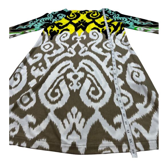 Tibi New York Jasmine Ikat Scroll Print Jersey Shift Dress Womens Size Medium - Picture 7 of 7